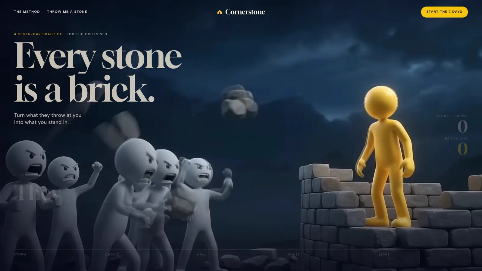 A scroll-driven animated website with smooth eased scrolling