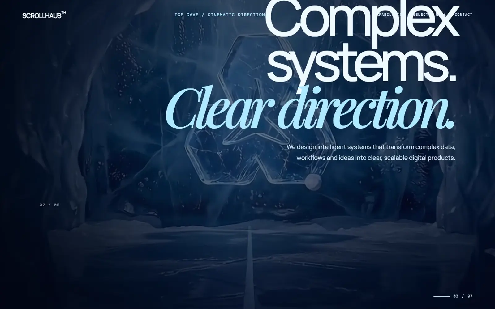 A video scrubbed by scroll on an animated website
