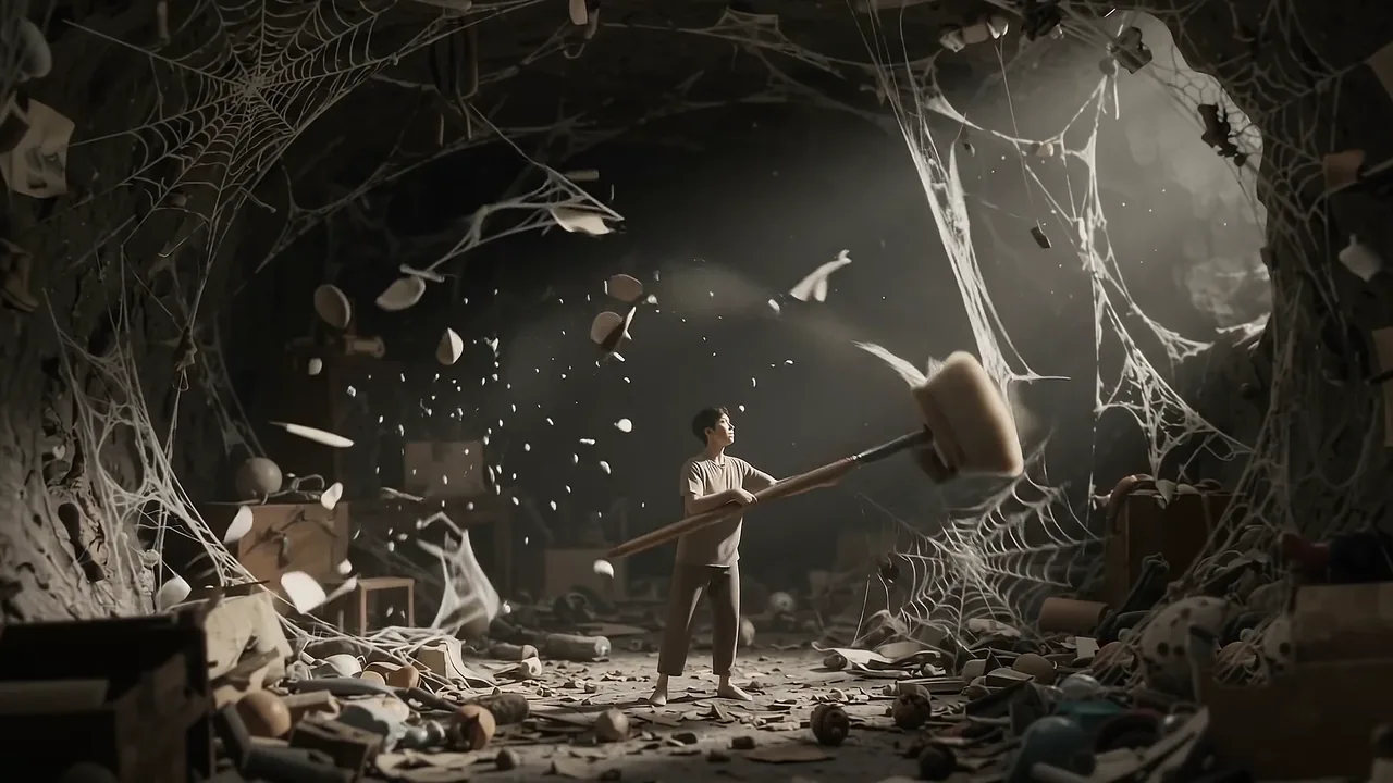 A scene from a scroll-driven animated website in the ScrollHaus library