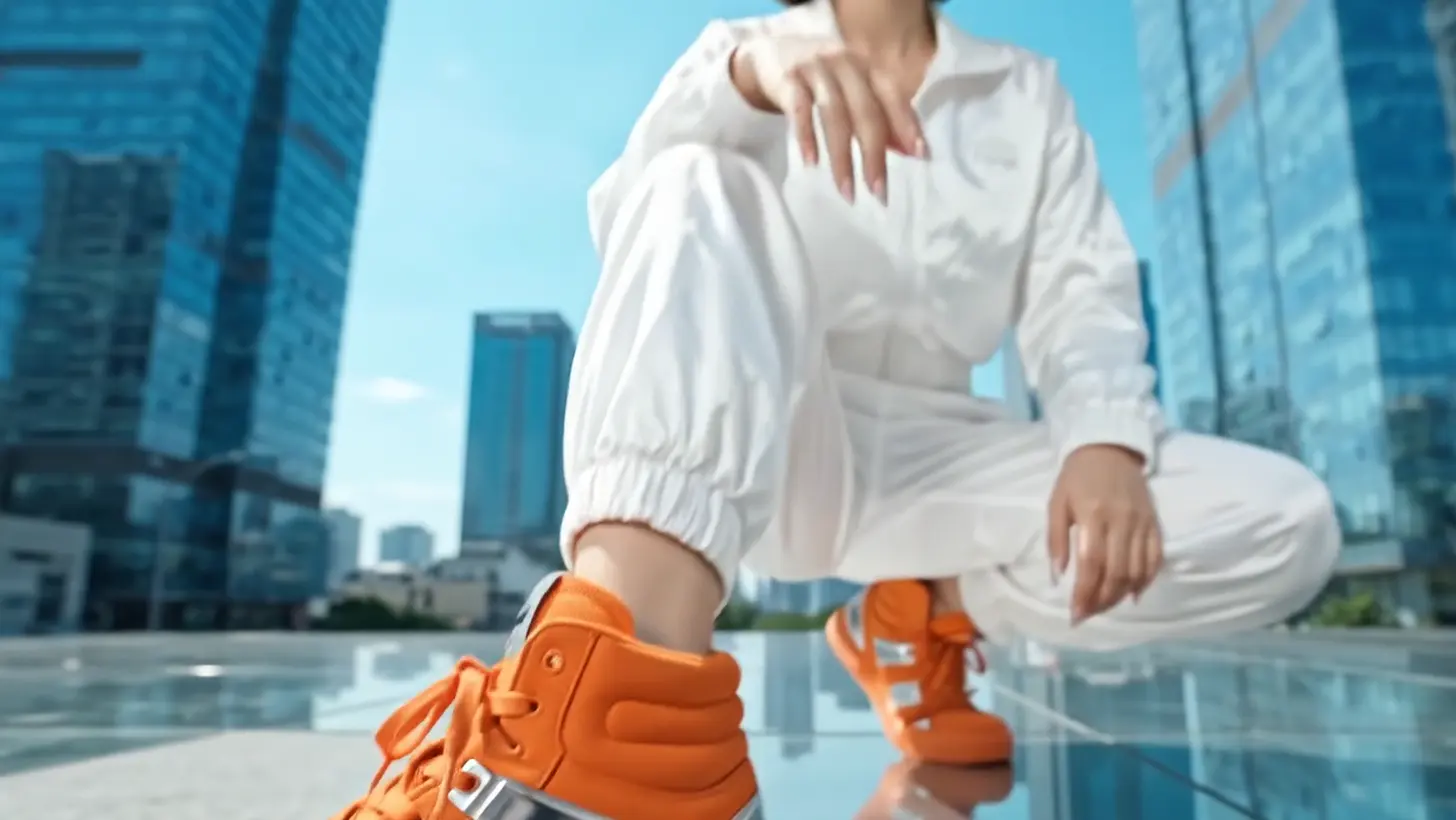 The shoes and cuffed trousers from pavement level