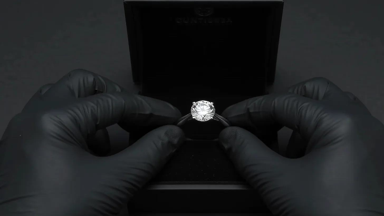 The finished solitaire placed into its black box