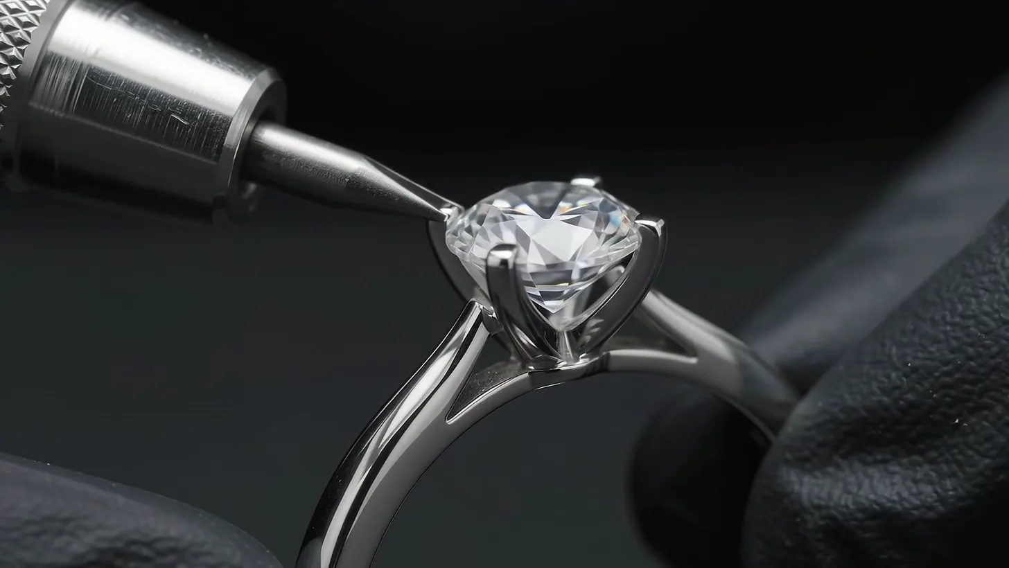 A graver cutting the claws of a four-claw setting