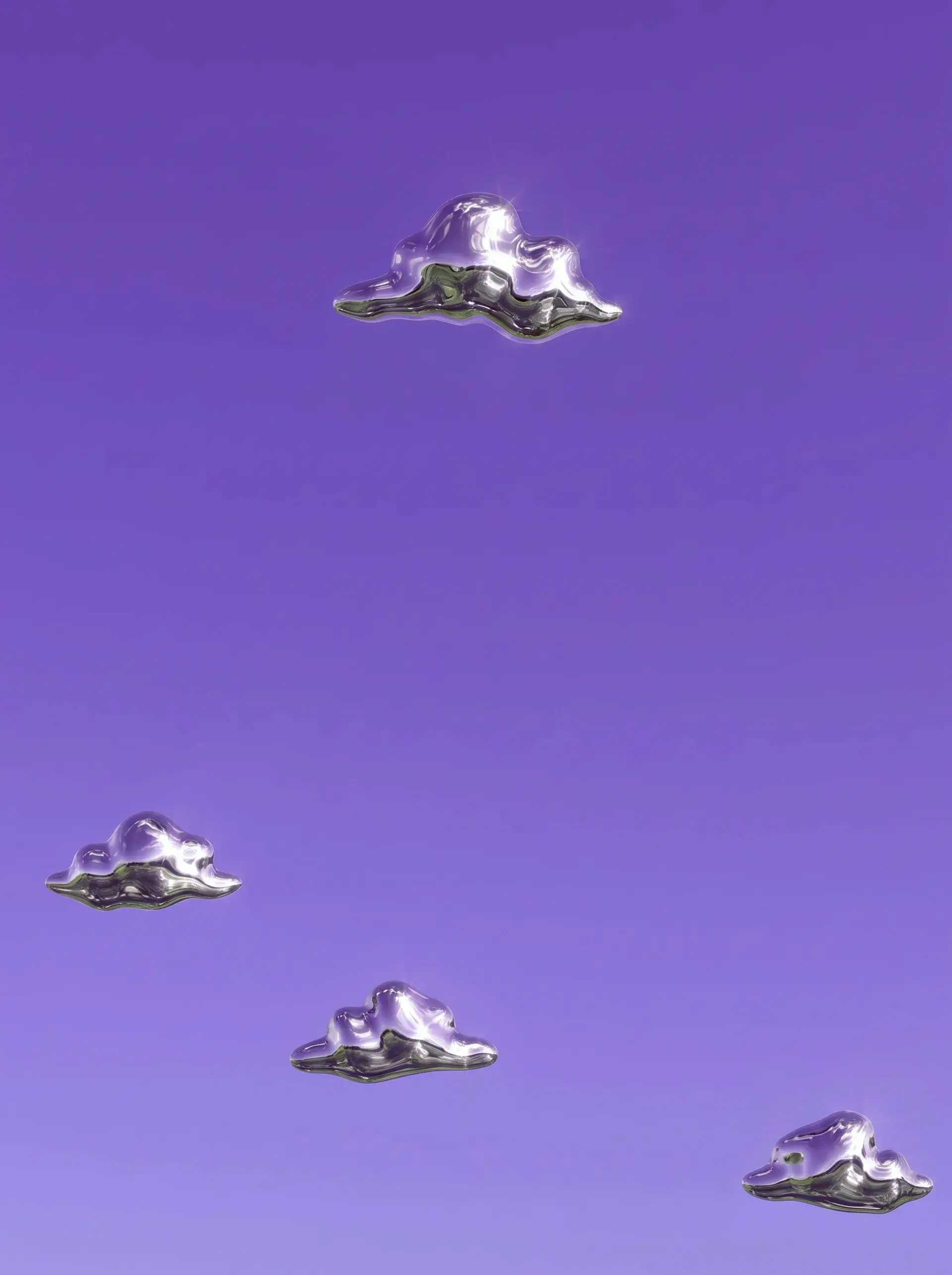 Chrome clouds moving through an ultraviolet sky