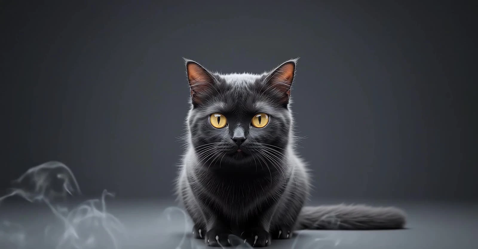 Luna, a black cat with golden eyes