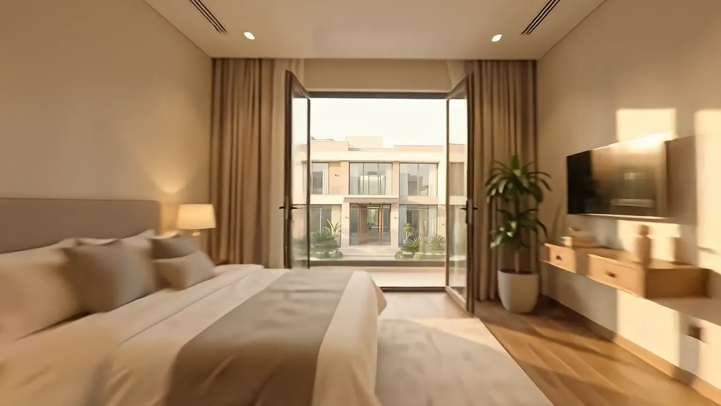 The main suite opening onto the terrace
