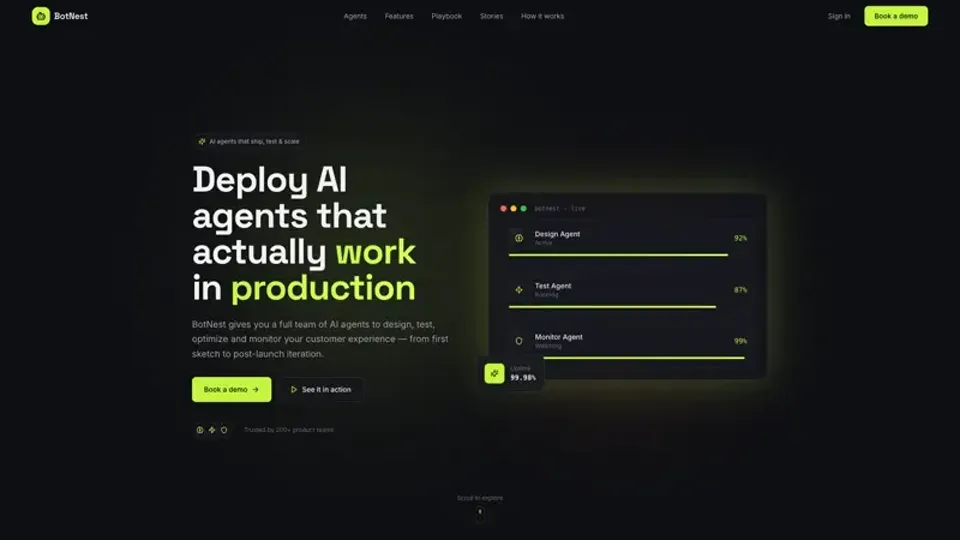 BotNest website by Scrollhaus