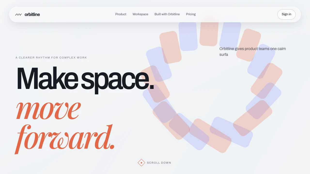 Orbitline website by Scrollhaus