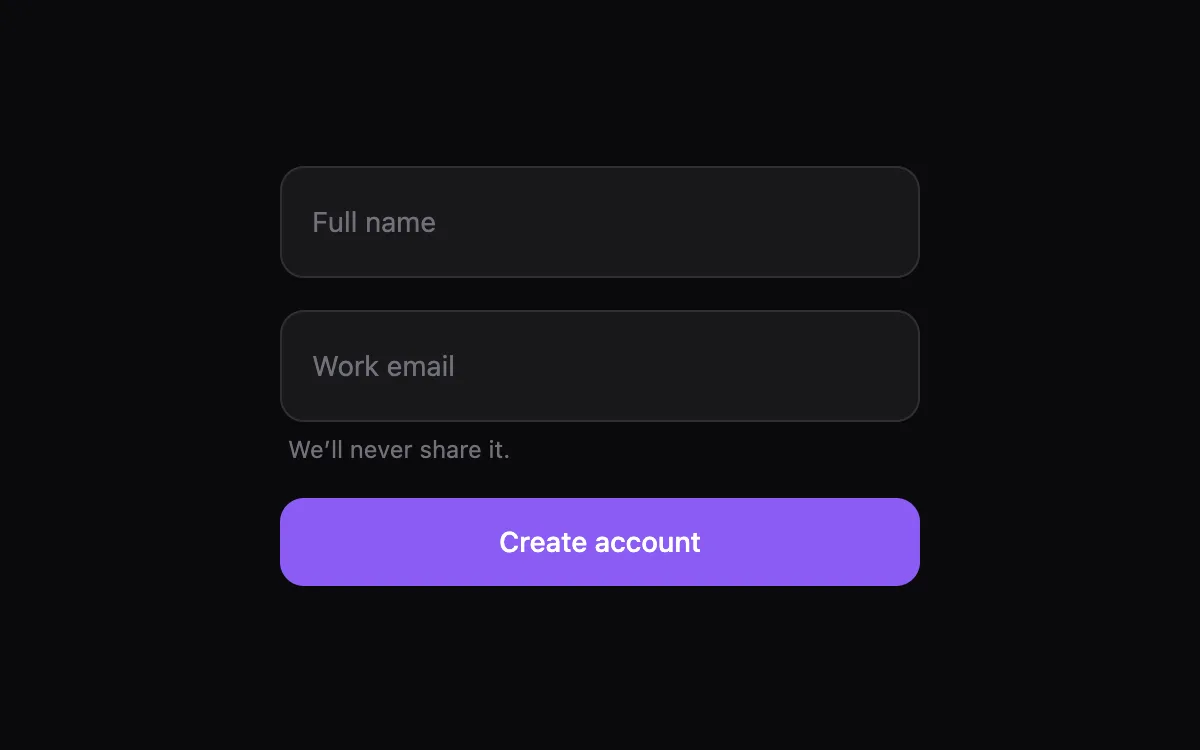 Floating Label Input component preview