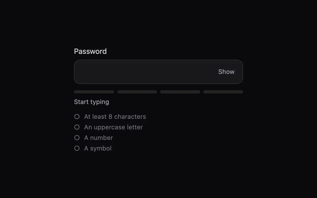 Password Strength component preview