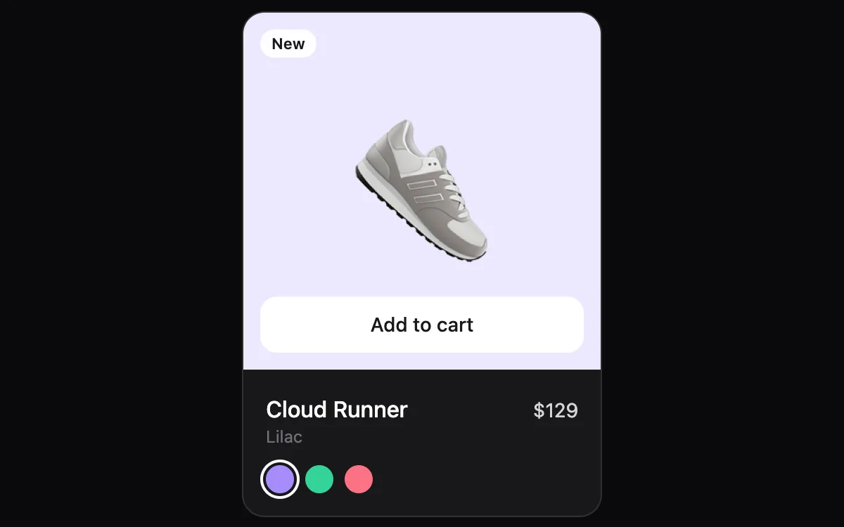 Product Card component preview