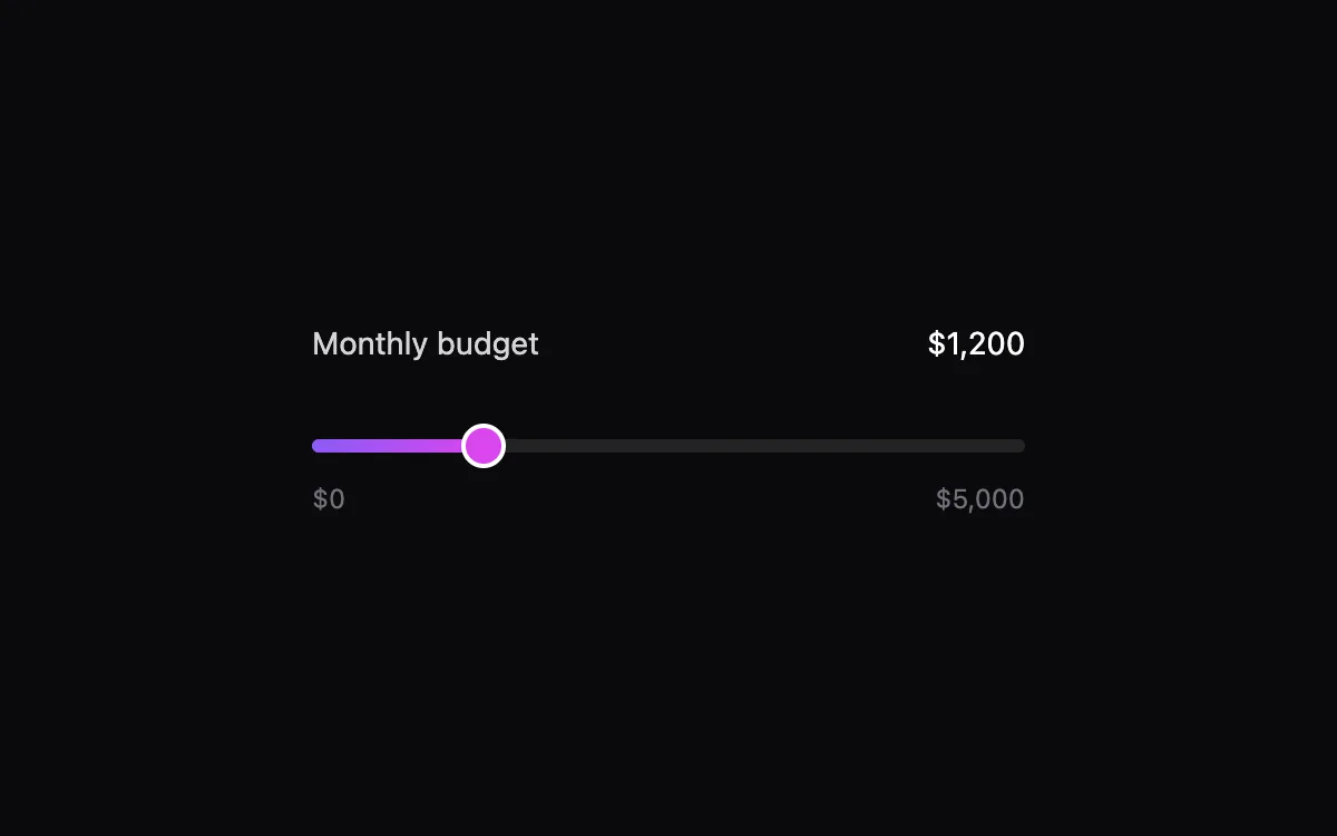 Range Slider component preview