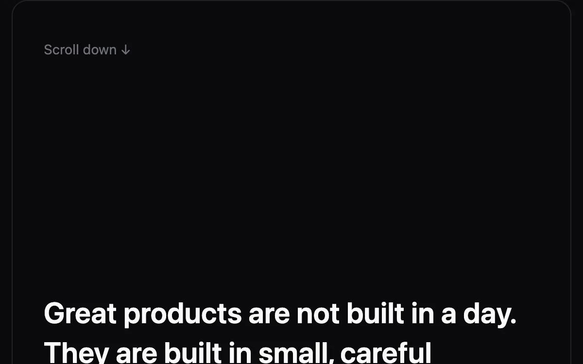 Scroll Reveal Text component preview