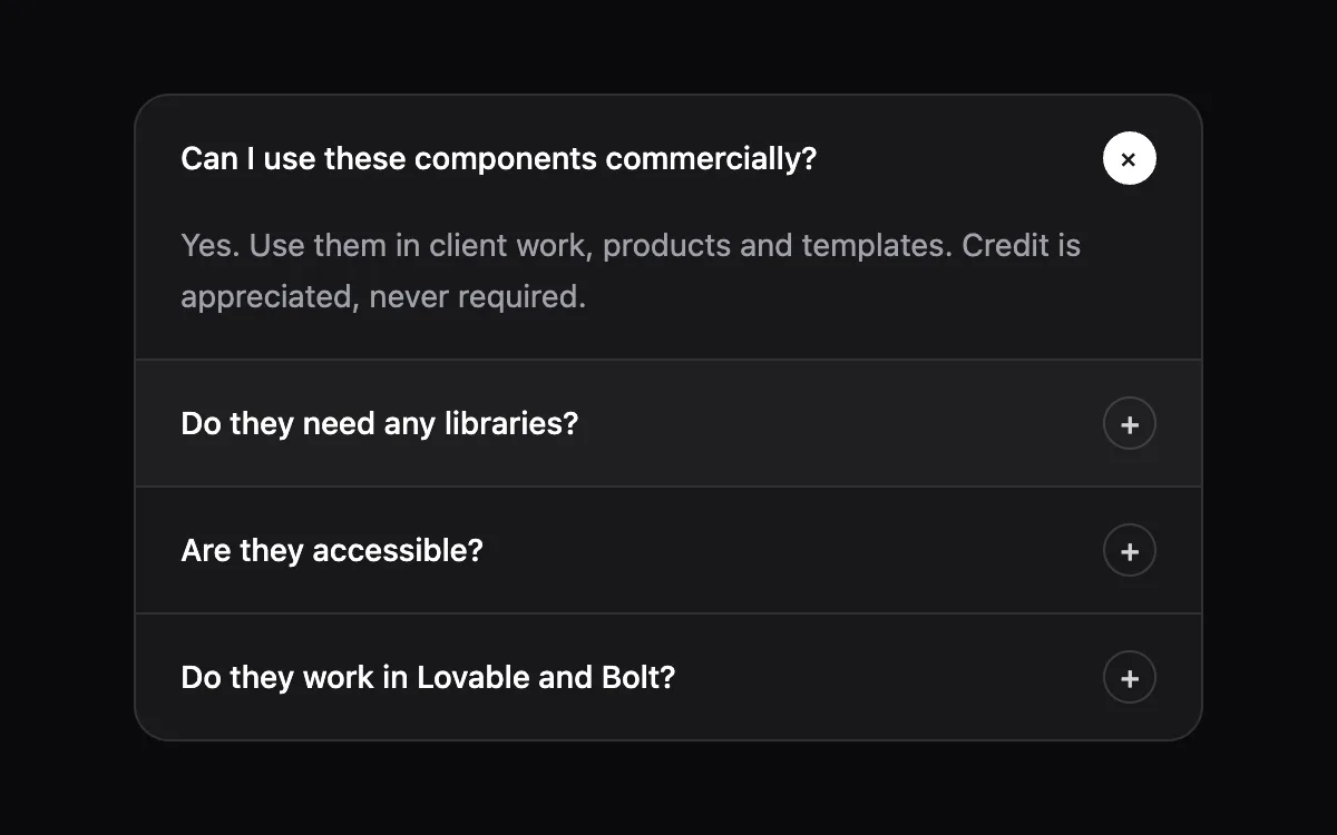 Smooth Accordion component preview