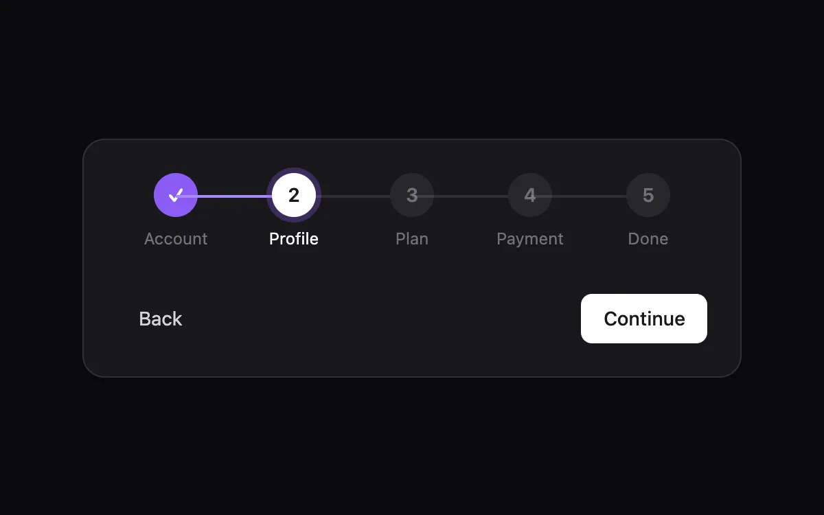 Stepper component preview